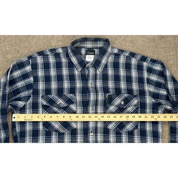 Codet Vtg Made In USA Men's Button Up Long Sleeve Flannel Shirt Size‎ L - Reg - Picture 8 of 10